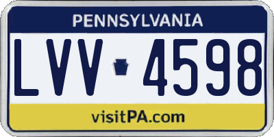 PA license plate LVV4598