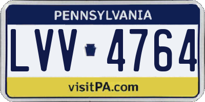 PA license plate LVV4764