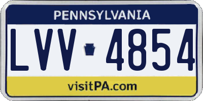 PA license plate LVV4854