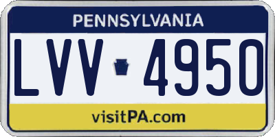 PA license plate LVV4950