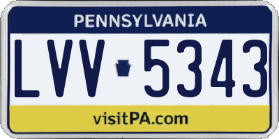PA license plate LVV5343