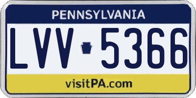 PA license plate LVV5366