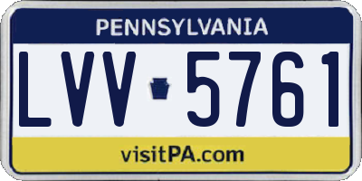 PA license plate LVV5761