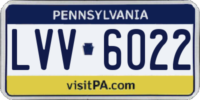 PA license plate LVV6022