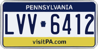 PA license plate LVV6412