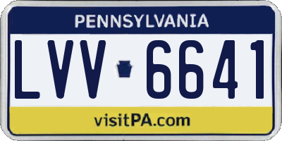 PA license plate LVV6641
