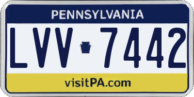 PA license plate LVV7442