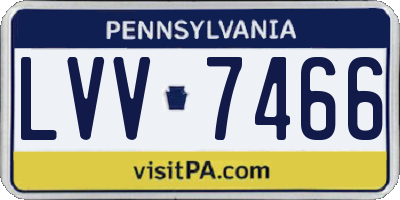 PA license plate LVV7466