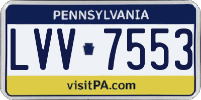 PA license plate LVV7553