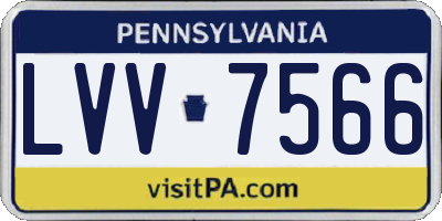 PA license plate LVV7566