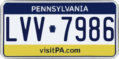 PA license plate LVV7986