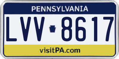 PA license plate LVV8617