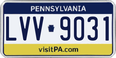 PA license plate LVV9031