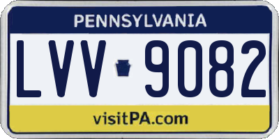 PA license plate LVV9082