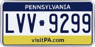 PA license plate LVV9299