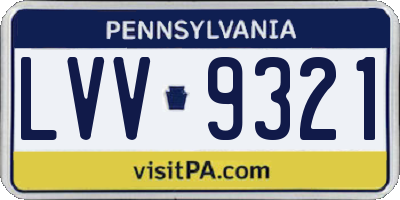 PA license plate LVV9321