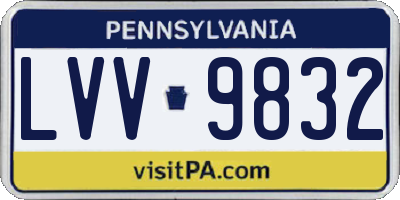 PA license plate LVV9832