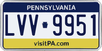 PA license plate LVV9951
