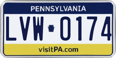 PA license plate LVW0174