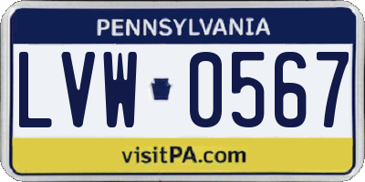 PA license plate LVW0567