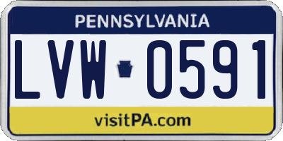 PA license plate LVW0591