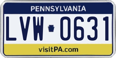 PA license plate LVW0631