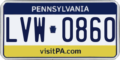 PA license plate LVW0860