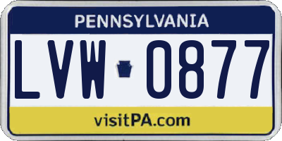 PA license plate LVW0877