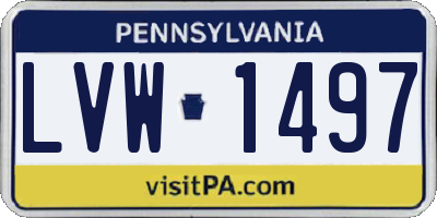PA license plate LVW1497