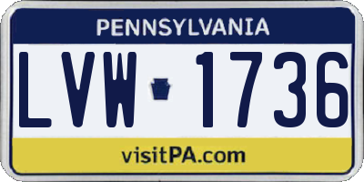 PA license plate LVW1736