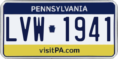 PA license plate LVW1941