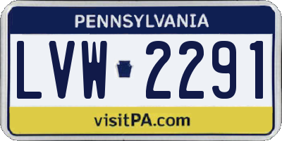 PA license plate LVW2291