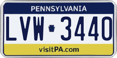 PA license plate LVW3440