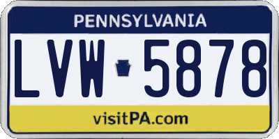 PA license plate LVW5878