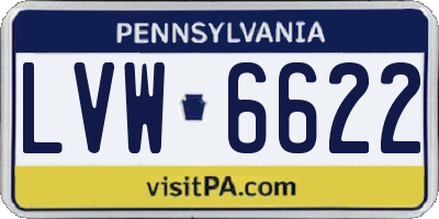 PA license plate LVW6622