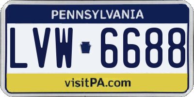 PA license plate LVW6688