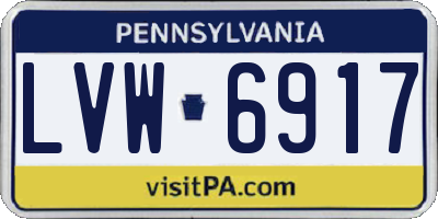 PA license plate LVW6917