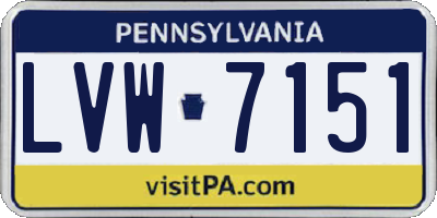 PA license plate LVW7151