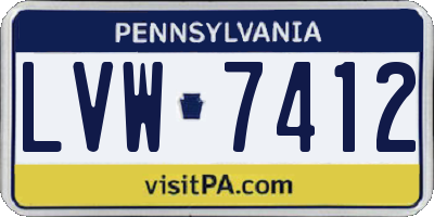 PA license plate LVW7412