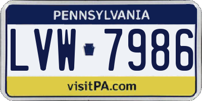 PA license plate LVW7986