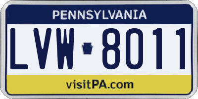 PA license plate LVW8011