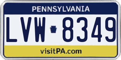 PA license plate LVW8349