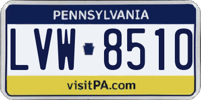 PA license plate LVW8510