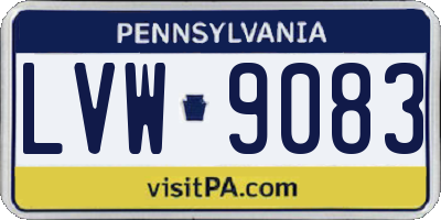 PA license plate LVW9083
