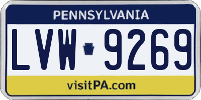 PA license plate LVW9269