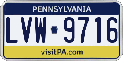 PA license plate LVW9716