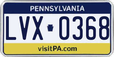PA license plate LVX0368