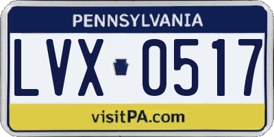 PA license plate LVX0517