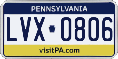 PA license plate LVX0806