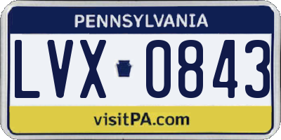 PA license plate LVX0843